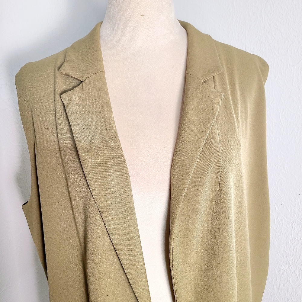 Prologue Beige/Tan Long Sleeveless Vest Jacket, Size XXL - Picture 6 of 12